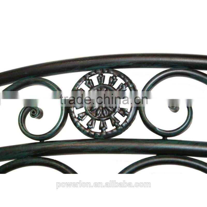 Garden Heart-Shaped 2 Seater Wrought Iron Bench White and Black