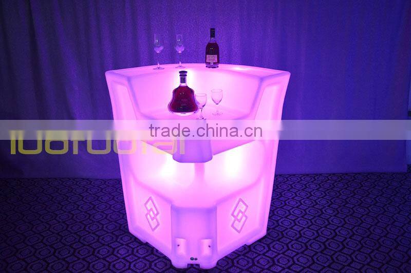112CM High Rechargeable Illuminated Hotel Club PE Plastic LED Bar Counter LTT-BC07A