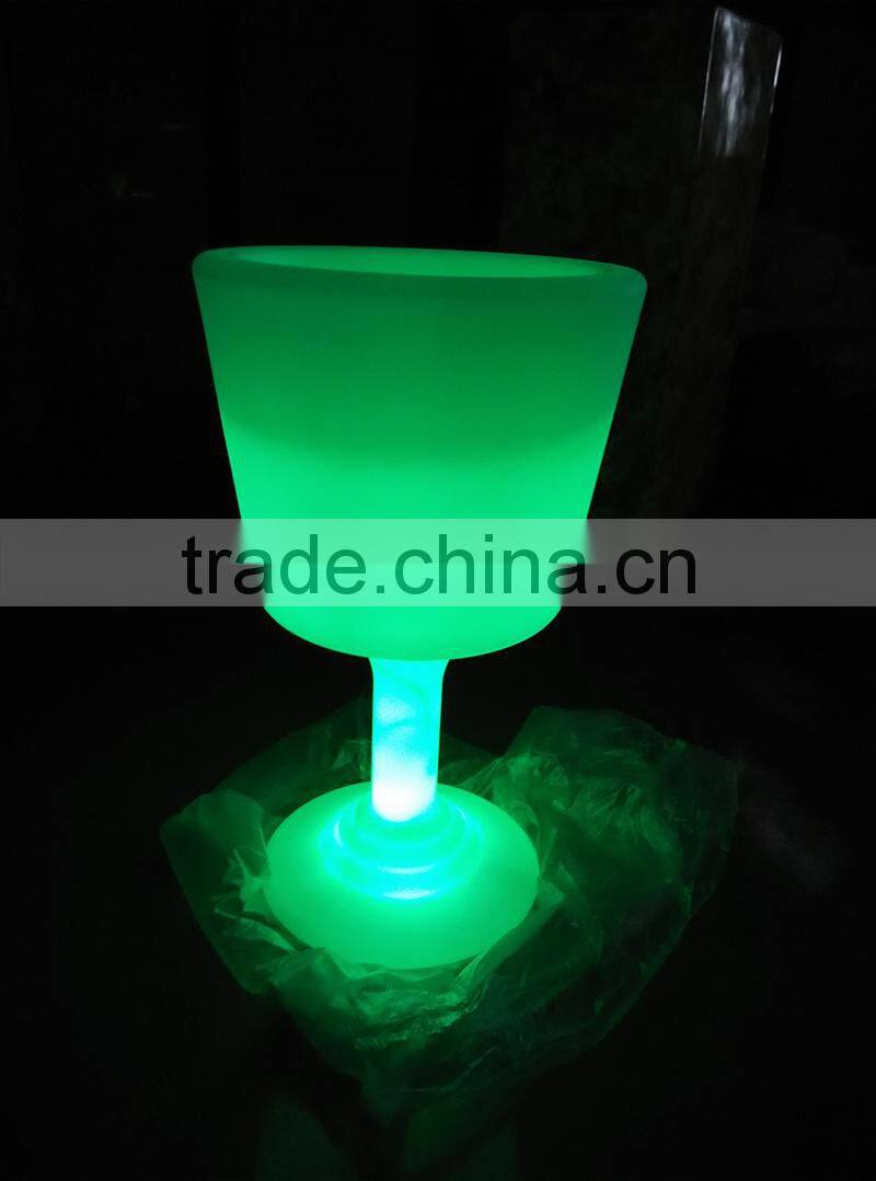Rechargeable fashion wine cup shape Ice Bucket LED Bar Furniture / LED Light Wine Ice Buckets Indoor or Outdoor L120*W40*H40CM
