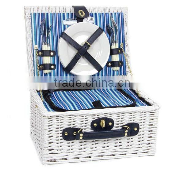 Natural Color Willow Picnic Basket two person