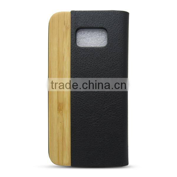 OEM wood leather cell phone case for Samsung S7
