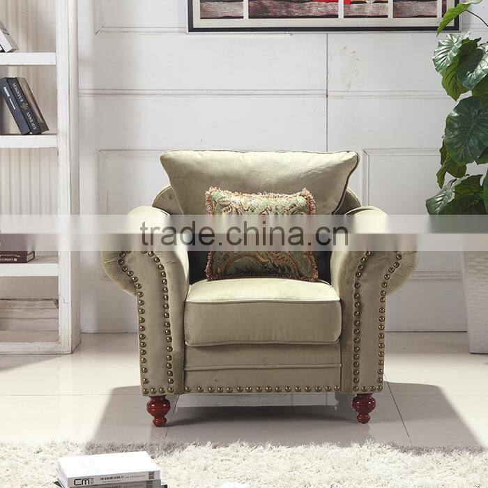 European American rustic style comfortable fabric sofa chair for living room bedroom LQ-D015#