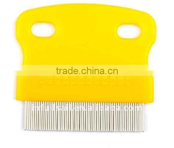 Gmilk Dog Cat Pet Lice &Flea & Nit Removal Comb/Brush, precision spaced stainless steel teeth locked into sturdy plastic handle