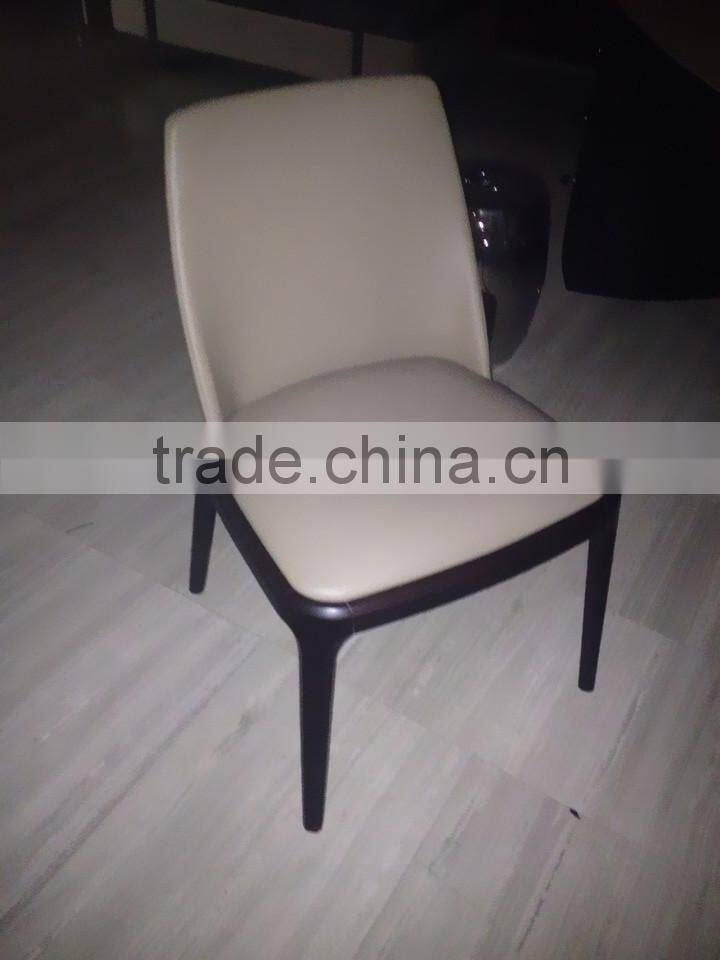 Simple design modern solid wood and leather dinning chair