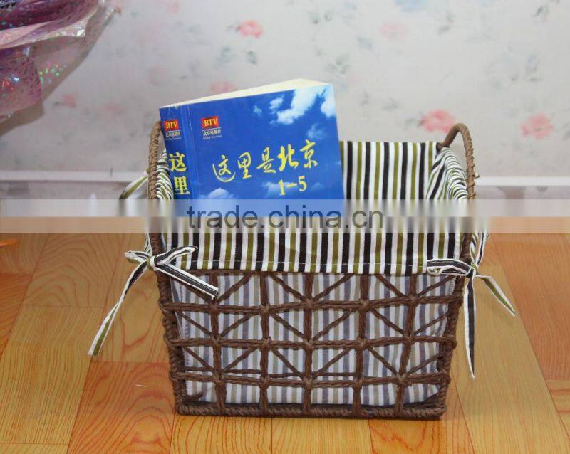 fashion hemp rope weave storage basket