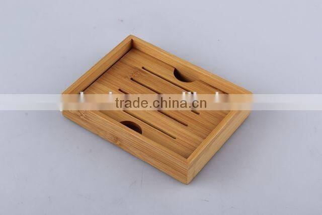 Double layer separable bamboo soap box rectangular soap dishes