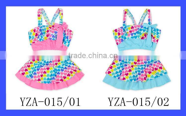 Baby 2 Piece Swimsuit Rainbow Heart Girls Bathing Suit