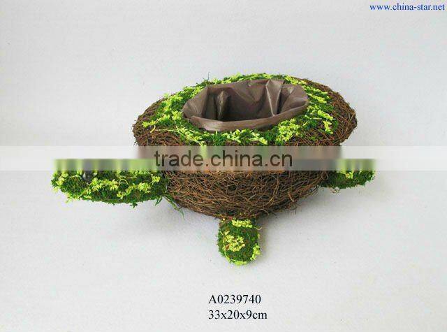 rattan tortoise planter garden decoration
