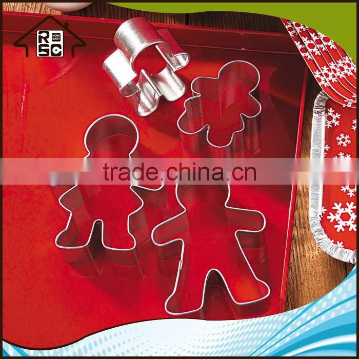 NBRSC Gingerbread Family Cookie Cutters set of 4 Man Baking Pastry Cake Cookies Cutter