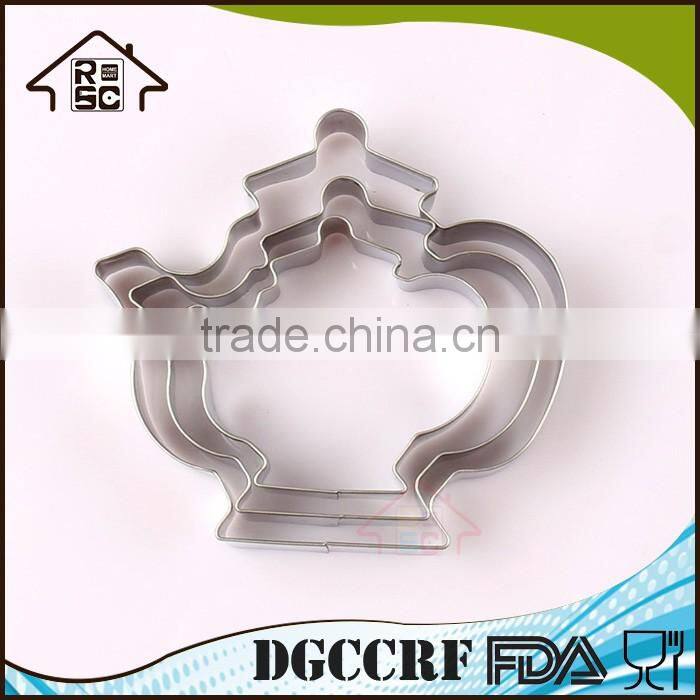 NBRSC Hot Products Custom Design Teapot Party Stainless Steel Baking Pastry Metal Cookie Cutter Set