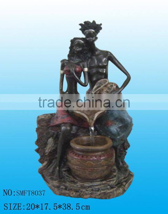 polyresin resin naked lady fountain
