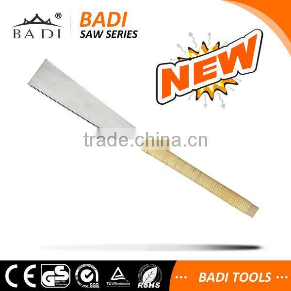 BADI hardwood grip wrapped with special rattan handle double side blade teeth hand panel saw for carpenter