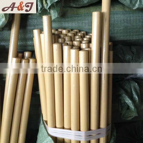 Cream yellow color paint wooden tool stick with dome end