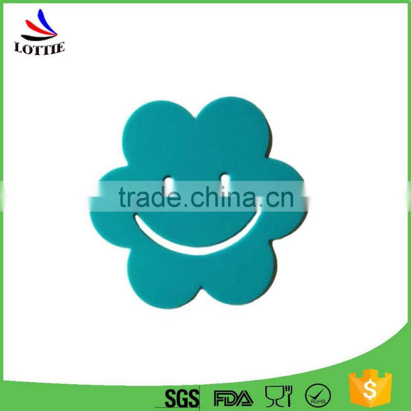 FDA grade wave pattern heat insulation pad meal mat hollow circular silica gel pad