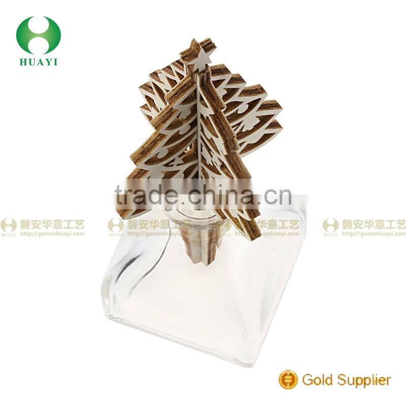 Laser Engraving Plywood Christmas Tree stick for Air Freshener Glass Bottle
