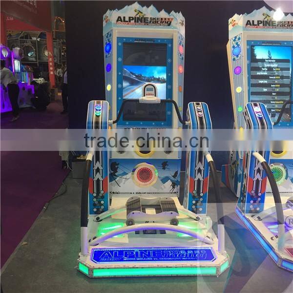 Coin operated Alpine skiing electronic simulator skating sport video game machine