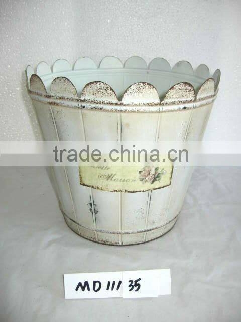 Green Galvanized Metal Bucket With Handles