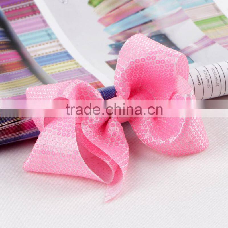 Factory wholesale women girls sequined jojo alligator hair bow clips