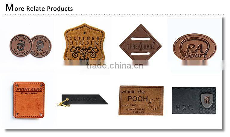 Custom Embossed Sew On Jeans Leather Patch Label