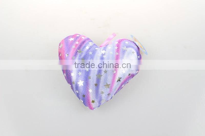 Beautiful 3 color bling cute heart colorful pillow plush toy