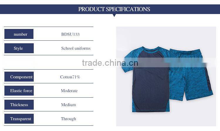 student's College outfit 2017 new school children's sportswear short sleeved two pieces
