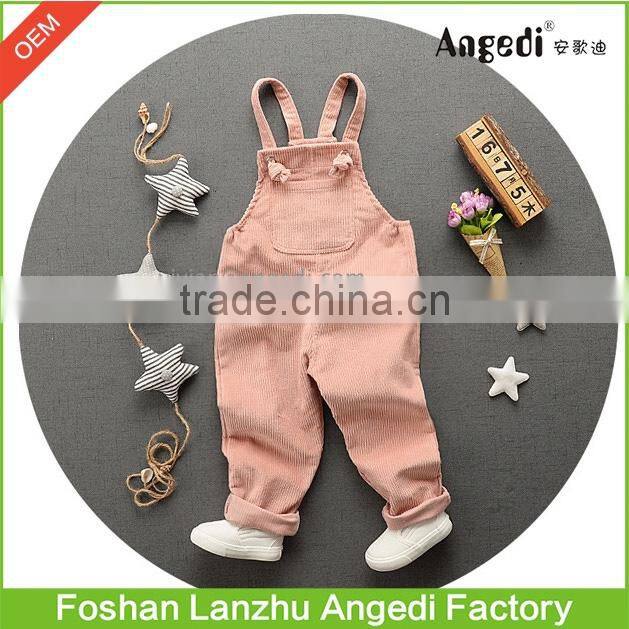 Baby's autumn &winter apparel corduroy overalls in solid color toddlers's soft & comfortable lovely dungaree