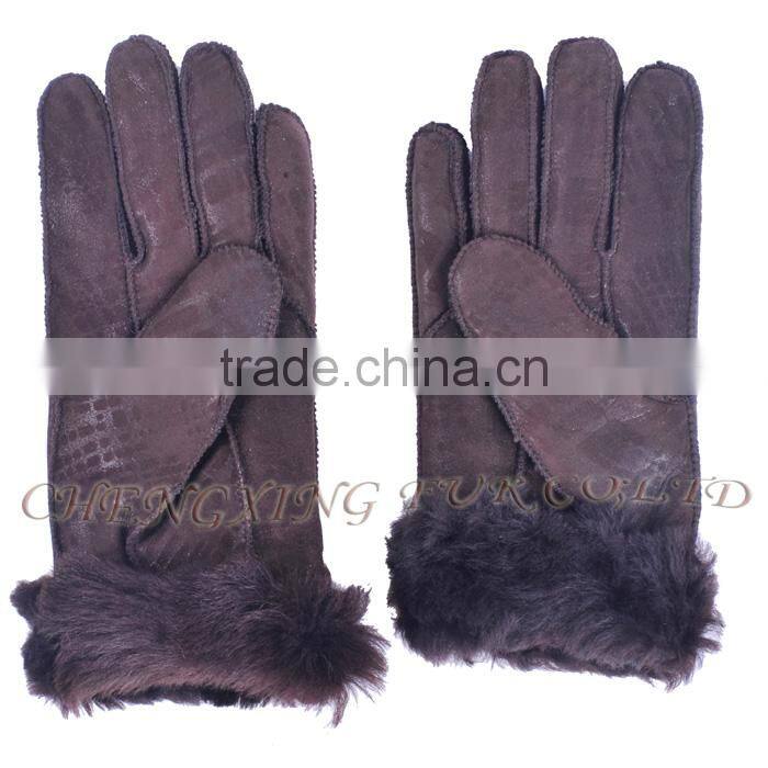 CX-A-59F Fashion Winter Warm Genuine Double Face Sheep Leather Women Glove