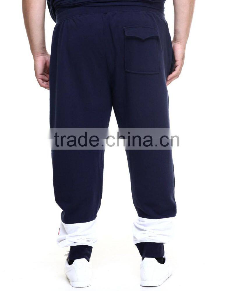 adjustment draw-strings waistline pants Pieced contrasting color block design Sweatpant plus size casual pant