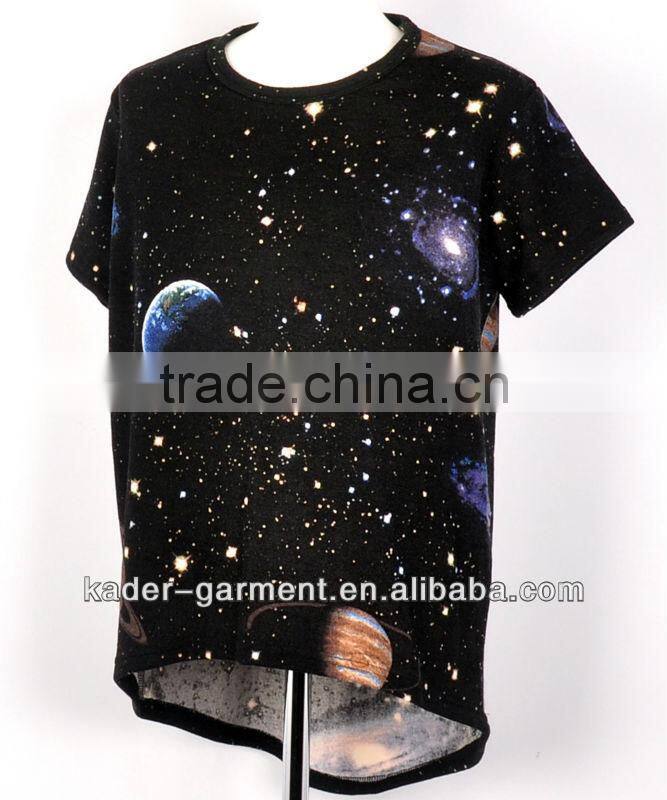 full sublimation print t-shirt galaxy polyester sublimated