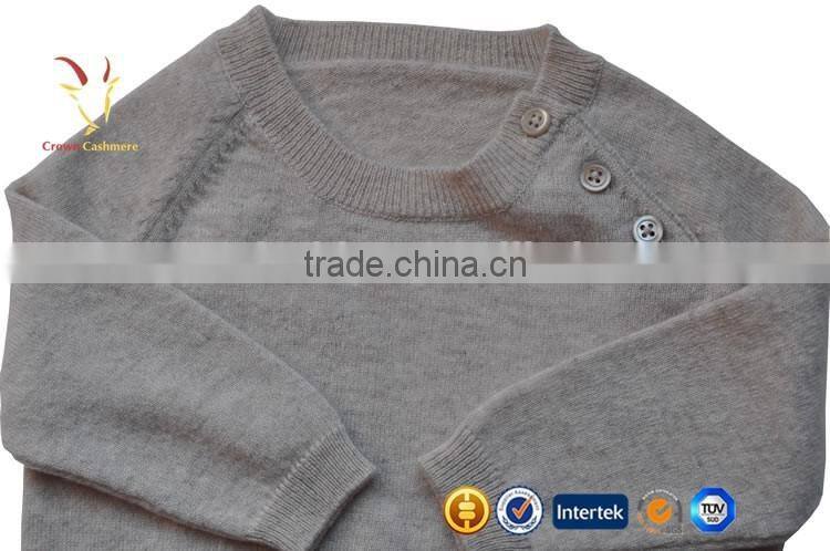 Shoulder Buttons Spring&Autumn Long Sleeve Kids Wool Cashmere Sweater