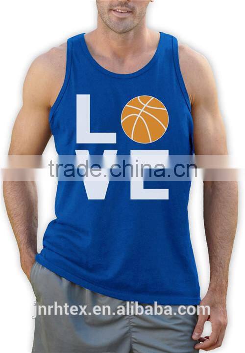 Mens 95% polyester 5% spandex printing sport tank top