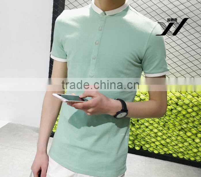 Men Blank color polo short sleeve shirt
