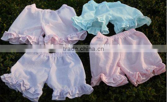 Girls Blisger Crepe Toddler and Youth Seersucker Ruffle Shorts