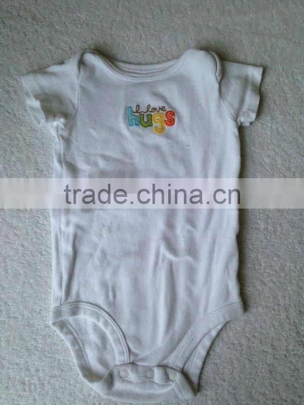 Hugs Plain White Organic Cotton Baby Bodysuits