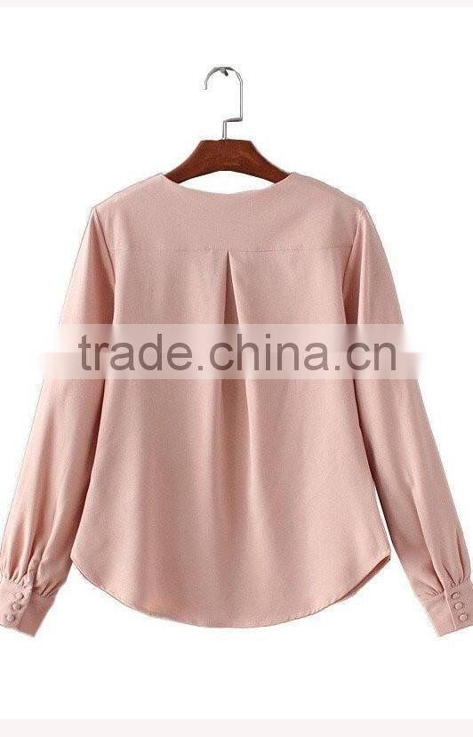 New fashion elegant european style women chiffon blouse long sleeve