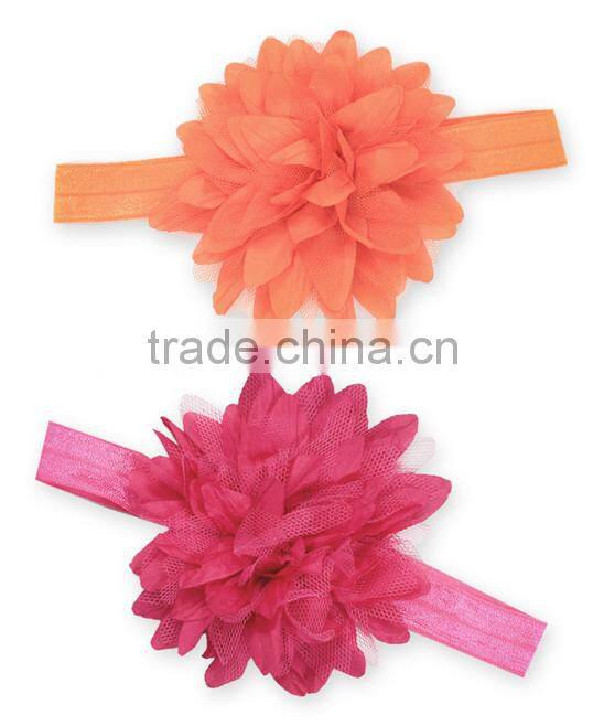 New Orange And Fuchsia Floral Baby Headband set Adorable Infant Bands Cute Girls Headbands HA90421-49