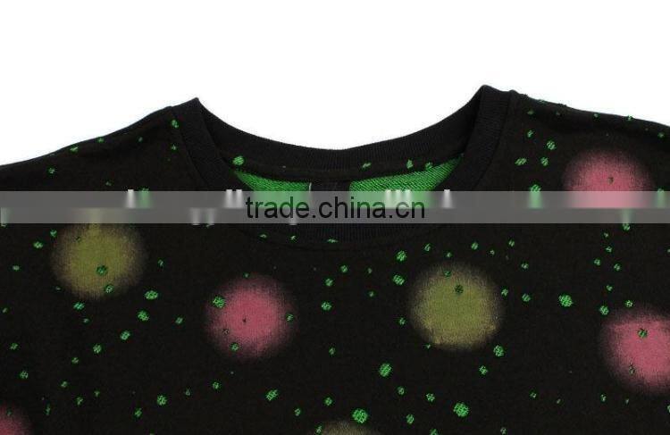 Women's European new style long sleeve printing distressed thick dress