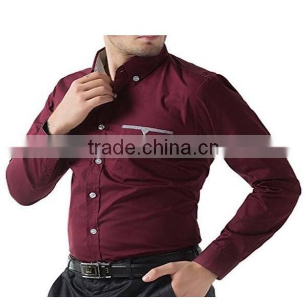 2016 new wholesale button down collar regular fit plain custom men's formal dress shirt