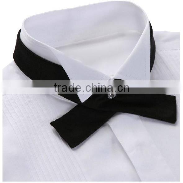 2016 latest trendy style wing collar men's wedding tuxedo dress shirt with french cuffs