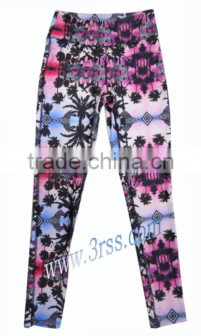 2017 New Style Allover Ladies Printed Pants sportswear