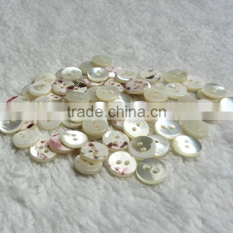 2 Holes High End Women Shirt Buttons Natural White Mother of Pearl Buttons