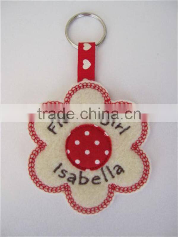 Personalised Flowergirl Key Ring Wedding Gift / Favour Felt & Fabric Flower