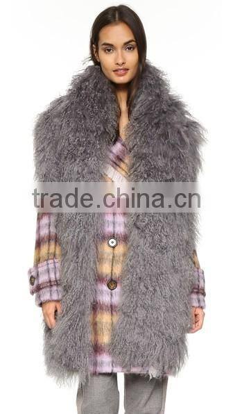 YR329 Customize Size Lots of Colors Real Mongolia Fur scarf Tibet lamb Fur Shawl
