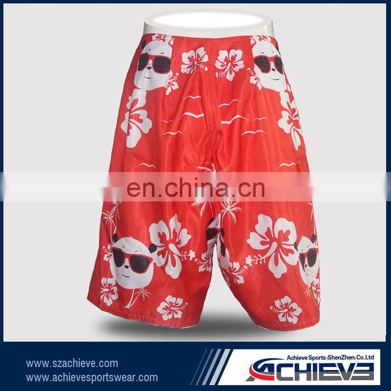 Sublimation Polyester custom shorts beachwear for mens summer board shorts