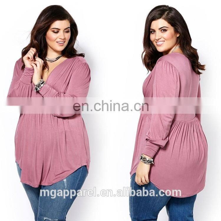 Latest women tops plus size long sleeve women tops and blouses 2017