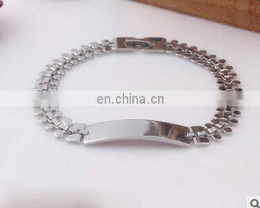 Fashion Men's Titanium Steel Curved Cowboy Link Chain Bracelet Simple Bold Stainless Bracelets Men Jewelry