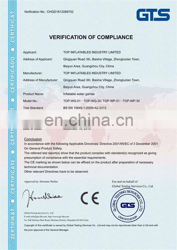 Guangzhou bullet paintball china inflatable playground with EN14960/EN15649