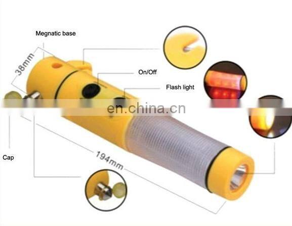 Multifunction Escape tool Led flashlight, rescue hammer, emergency hammer and seat belt reamer for car emergency