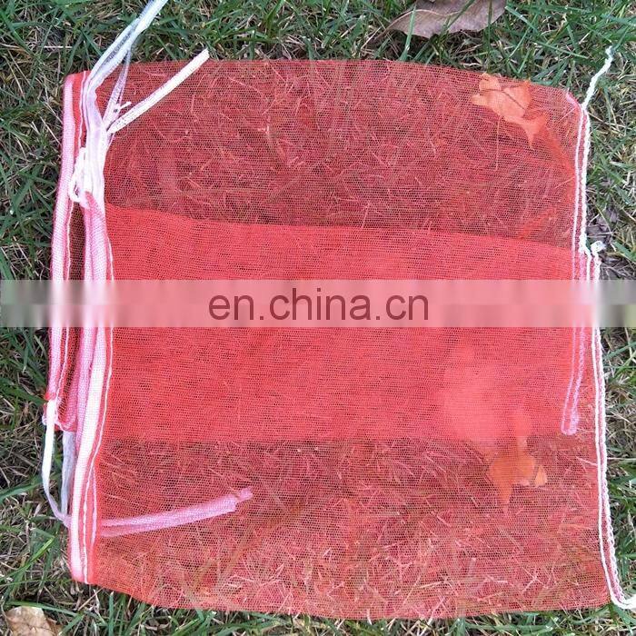 polyethylene small garlic mesh bags packing 40 kg with drawstring
