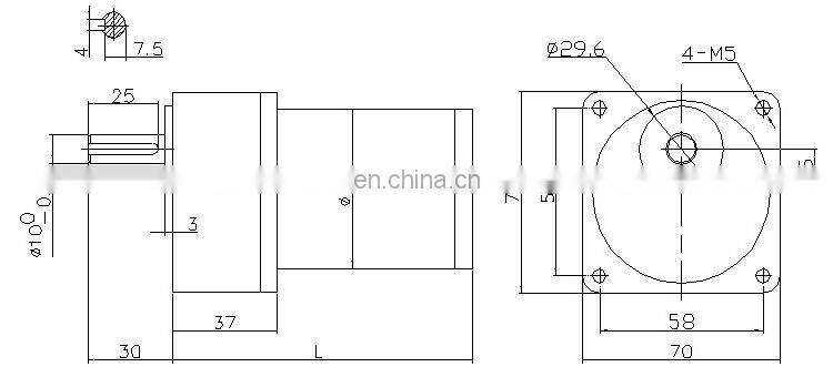 24V 65W DC Reducer Motor with Gearbox Low rpm DC Gear Motor BMM227M